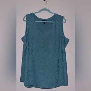 Simply Vera Vera Wang Teal Lace Tank Top